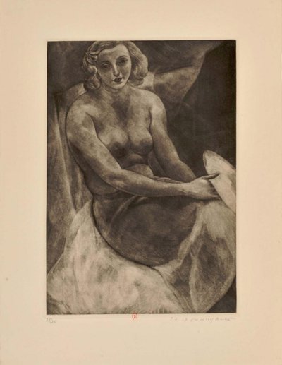 Faces, suite of fourteen mezzotint engravings by Jean Louis Boussingault